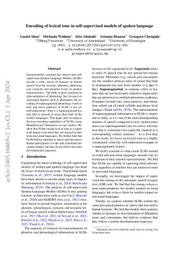 Encoding of lexical tone in self-supervised models of spoken language
