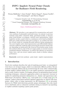 INPC: Implicit Neural Point Clouds for Radiance Field Rendering