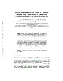 Towards Balanced RGB-TSDF Fusion for Consistent Semantic Scene
  Completion by 3D RGB Feature Completion and a Classwise Entropy Loss Function