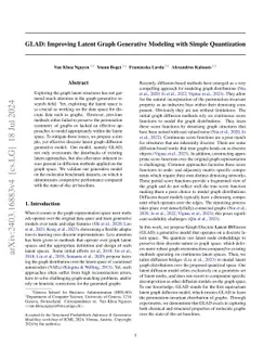 GLAD: Improving Latent Graph Generative Modeling with Simple
  Quantization