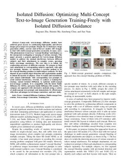 Isolated Diffusion: Optimizing Multi-Concept Text-to-Image Generation Training-Freely with Isolated Diffusion Guidance