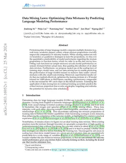 Data Mixing Laws: Optimizing Data Mixtures by Predicting Language Modeling Performance