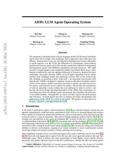 AIOS: LLM Agent Operating System