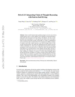 DriveCoT: Integrating Chain-of-Thought Reasoning with End-to-End Driving