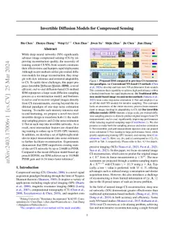 Invertible Diffusion Models for Compressed Sensing