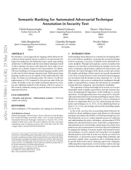 Semantic Ranking for Automated Adversarial Technique Annotation in
  Security Text
