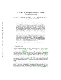 A Study in Dataset Pruning for Image Super-Resolution