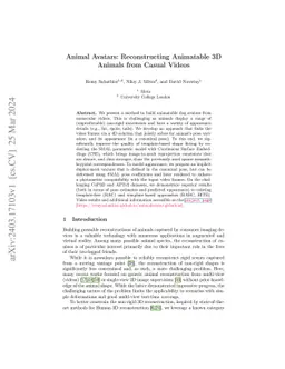 Animal Avatars: Reconstructing Animatable 3D Animals from Casual Videos