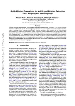 Guided Distant Supervision for Multilingual Relation Extraction Data:
  Adapting to a New Language