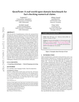 QuanTemp: A real-world open-domain benchmark for fact-checking numerical
  claims