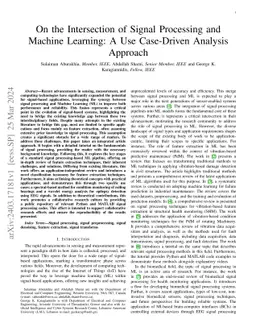 On the Intersection of Signal Processing and Machine Learning: A Use
  Case-Driven Analysis Approach