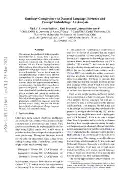 Ontology Completion with Natural Language Inference and Concept
  Embeddings: An Analysis