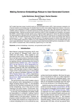 Making Sentence Embeddings Robust to User-Generated Content