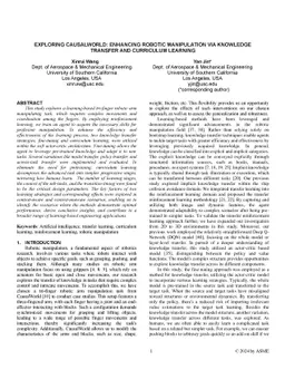 Exploring CausalWorld: Enhancing robotic manipulation via knowledge
  transfer and curriculum learning