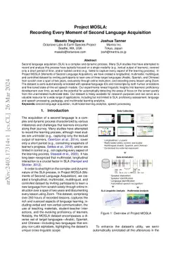 Project MOSLA: Recording Every Moment of Second Language Acquisition