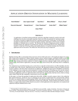 Application-Driven Innovation in Machine Learning