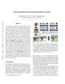 Neural Clustering based Visual Representation Learning