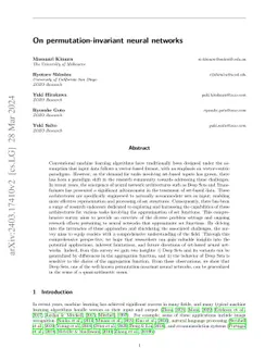 On permutation-invariant neural networks