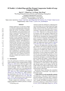 PCToolkit: A Unified Plug-and-Play Prompt Compression Toolkit of Large
  Language Models