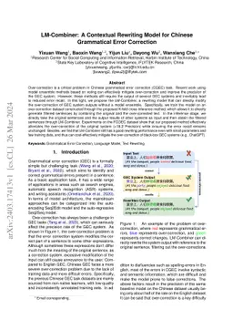 LM-Combiner: A Contextual Rewriting Model for Chinese Grammatical Error
  Correction