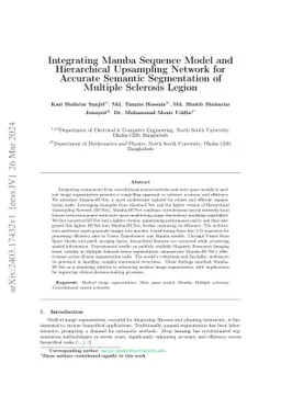 Integrating Mamba Sequence Model and Hierarchical Upsampling Network for
  Accurate Semantic Segmentation of Multiple Sclerosis Legion