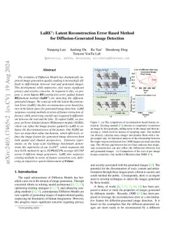 LaRE$^2$: Latent Reconstruction Error Based Method for Diffusion-Generated Image Detection