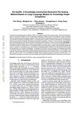KC-GenRe: A Knowledge-constrained Generative Re-ranking Method Based on
  Large Language Models for Knowledge Graph Completion
