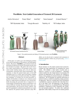 WordRobe: Text-Guided Generation of Textured 3D Garments