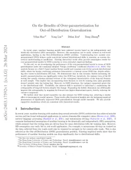 On the Benefits of Over-parameterization for Out-of-Distribution
  Generalization