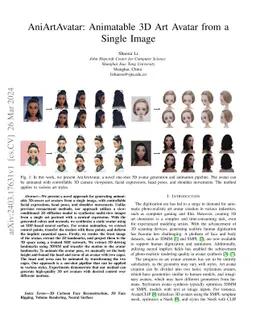 AniArtAvatar: Animatable 3D Art Avatar from a Single Image