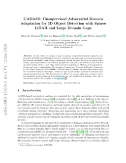 UADA3D: Unsupervised Adversarial Domain Adaptation for 3D Object
  Detection with Sparse LiDAR and Large Domain Gaps