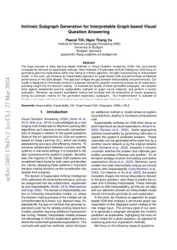 Intrinsic Subgraph Generation for Interpretable Graph based Visual
  Question Answering