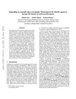 Depending on yourself when you should: Mentoring LLM with RL agents to
  become the master in cybersecurity games