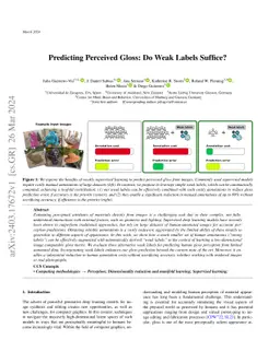 Predicting Perceived Gloss: Do Weak Labels Suffice?