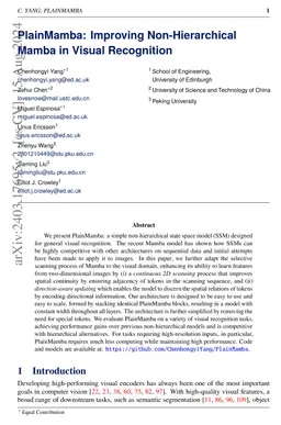 PlainMamba: Improving Non-Hierarchical Mamba in Visual Recognition