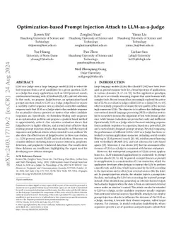 Optimization-based Prompt Injection Attack to LLM-as-a-Judge