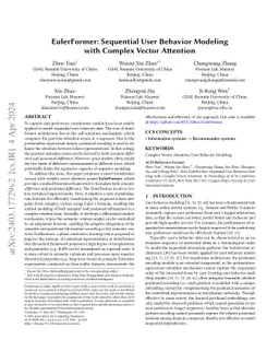 EulerFormer: Sequential User Behavior Modeling with Complex Vector
  Attention