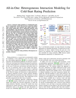 All-in-One: Heterogeneous Interaction Modeling for Cold-Start Rating
  Prediction