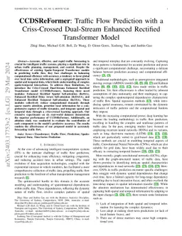 CCDSReFormer: Traffic Flow Prediction with a Criss-Crossed Dual-Stream
  Enhanced Rectified Transformer Model