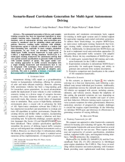 Scenario-Based Curriculum Generation for Multi-Agent Autonomous Driving