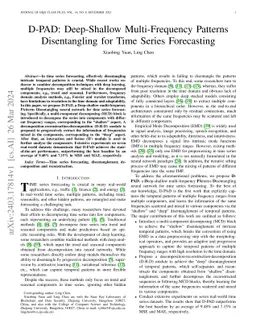 D-PAD: Deep-Shallow Multi-Frequency Patterns Disentangling for Time
  Series Forecasting