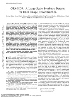 GTA-HDR: A Large-Scale Synthetic Dataset for HDR Image Reconstruction