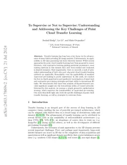 To Supervise or Not to Supervise: Understanding and Addressing the Key
  Challenges of 3D Transfer Learning