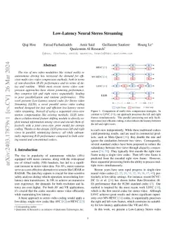 Low-Latency Neural Stereo Streaming