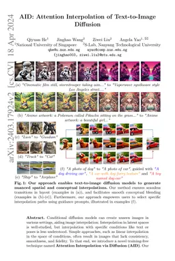 AID: Attention Interpolation of Text-to-Image Diffusion