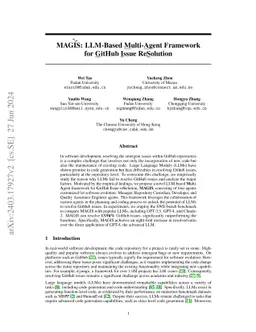 MAGIS: LLM-Based Multi-Agent Framework for GitHub Issue Resolution