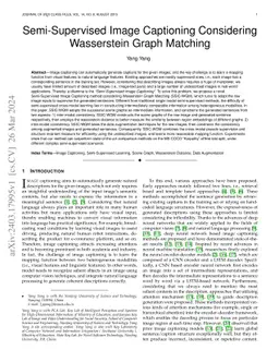 Semi-Supervised Image Captioning Considering Wasserstein Graph Matching