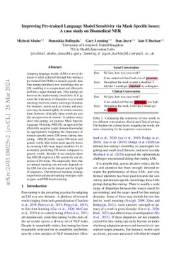 Improving Pre-trained Language Model Sensitivity via Mask Specific
  losses: A case study on Biomedical NER