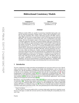 Bidirectional Consistency Models