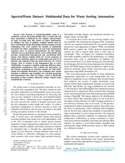 SpectralWaste Dataset: Multimodal Data for Waste Sorting Automation